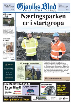 Forside Gjøviks Blad