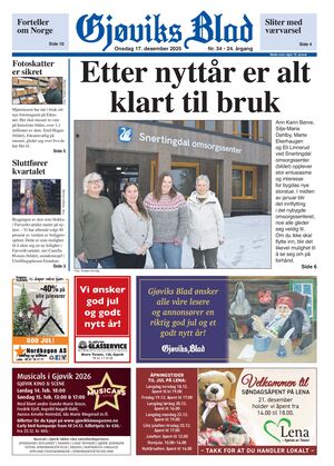 Forside Gjøviks Blad