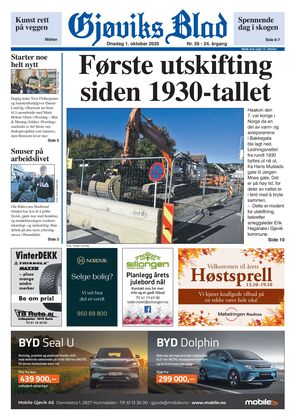 Forside Gjøviks Blad